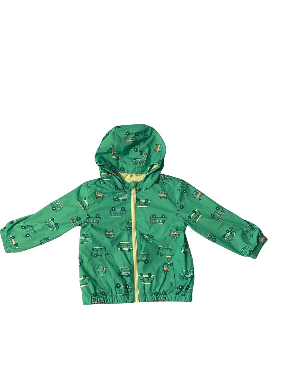 Cat & Jack - Transportation Print Full Zip Windbreaker Jacket Green 2T - Picture 6 of 10